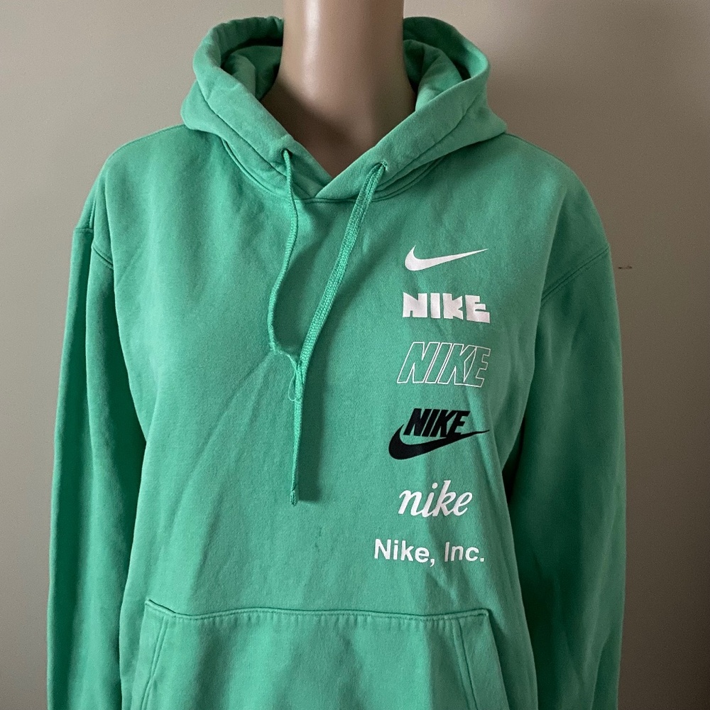 Retro Nike all 6 logos green hoodie, men’s large